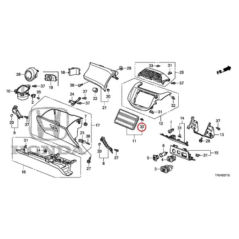 [NEW] JDM HONDA FIT GE8 2012 Instrument panel garnish (passenger side) GENUINE OEM - Image 28