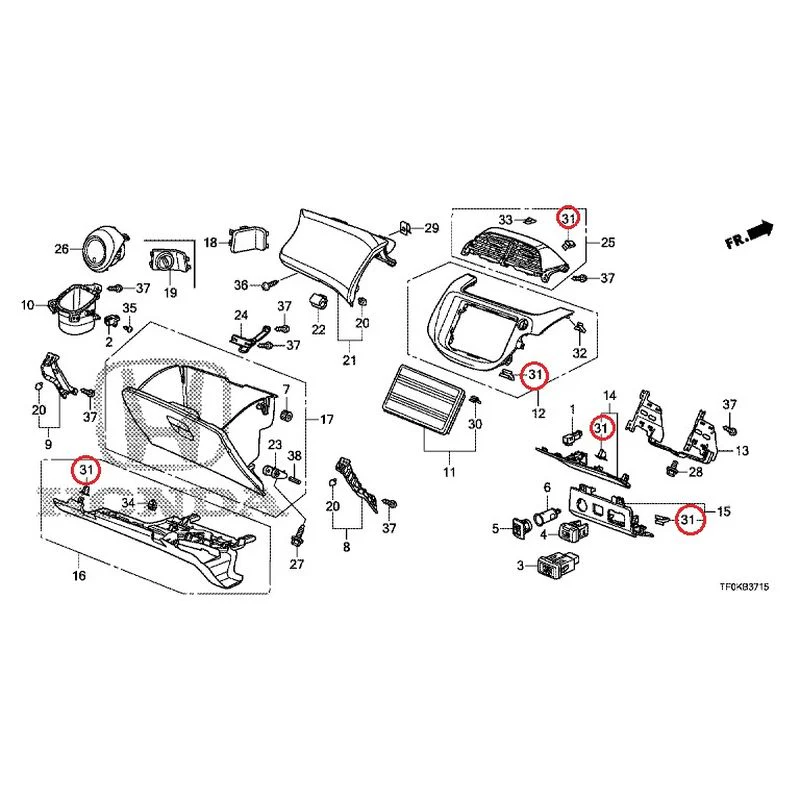 [NEW] JDM HONDA FIT GE8 2012 Instrument panel garnish (passenger side) GENUINE OEM - Image 29