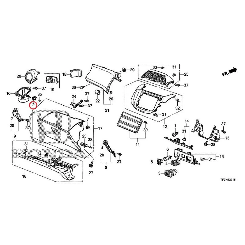 [NEW] JDM HONDA FIT GE8 2012 Instrument panel garnish (passenger side) GENUINE OEM - Image 3