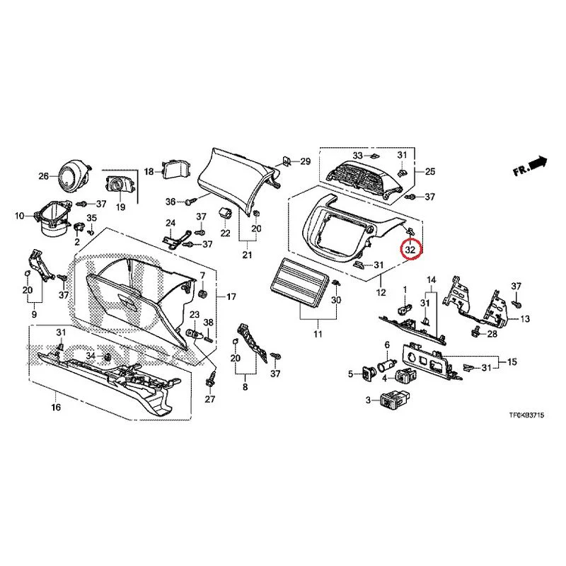 [NEW] JDM HONDA FIT GE8 2012 Instrument panel garnish (passenger side) GENUINE OEM - Image 30