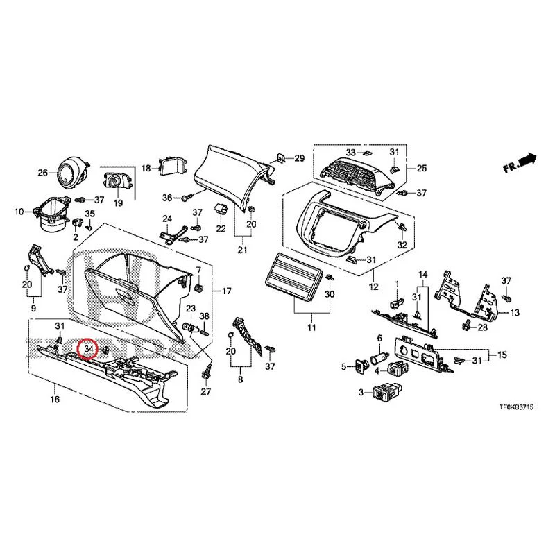 [NEW] JDM HONDA FIT GE8 2012 Instrument panel garnish (passenger side) GENUINE OEM - Image 32