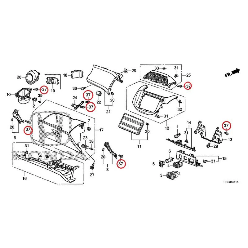 [NEW] JDM HONDA FIT GE8 2012 Instrument panel garnish (passenger side) GENUINE OEM - Image 35