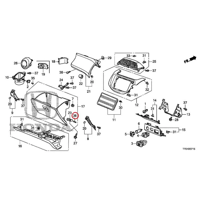 [NEW] JDM HONDA FIT GE8 2012 Instrument panel garnish (passenger side) GENUINE OEM - Image 36