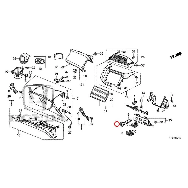 [NEW] JDM HONDA FIT GE8 2012 Instrument panel garnish (passenger side) GENUINE OEM - Image 4