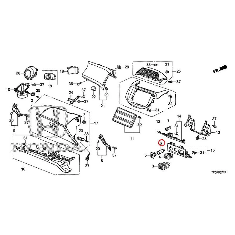 [NEW] JDM HONDA FIT GE8 2012 Instrument panel garnish (passenger side) GENUINE OEM - Image 5