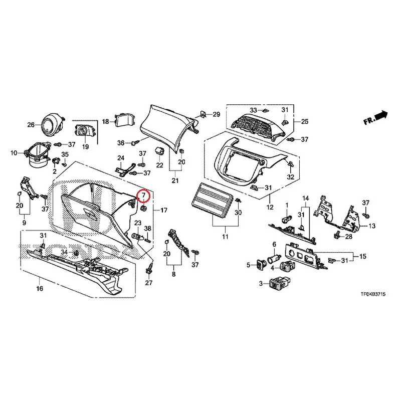 [NEW] JDM HONDA FIT GE8 2012 Instrument panel garnish (passenger side) GENUINE OEM - Image 6