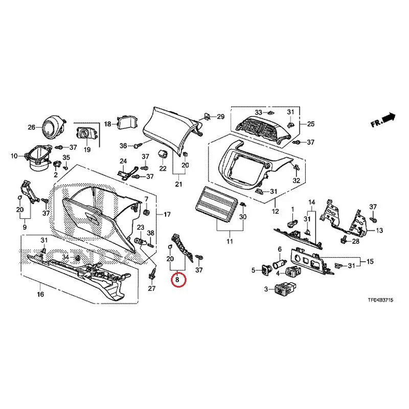 [NEW] JDM HONDA FIT GE8 2012 Instrument panel garnish (passenger side) GENUINE OEM - Image 7