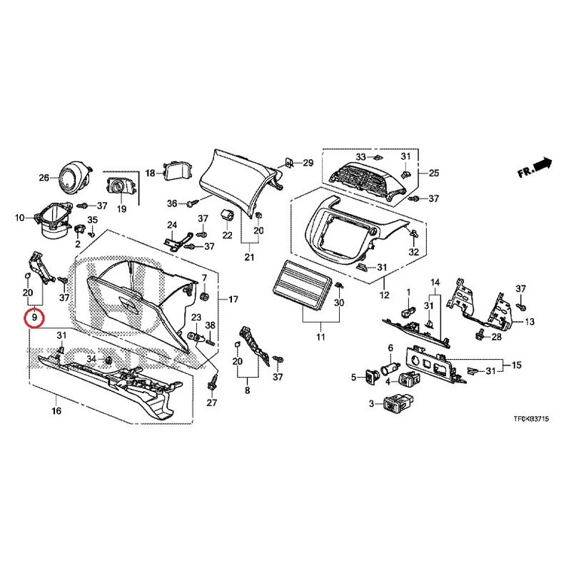 [NEW] JDM HONDA FIT GE8 2012 Instrument panel garnish (passenger side) GENUINE OEM - Image 8