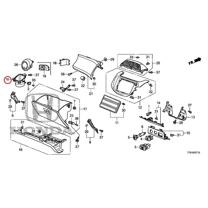 [NEW] JDM HONDA FIT GE8 2012 Instrument panel garnish (passenger side) GENUINE OEM - Image 9