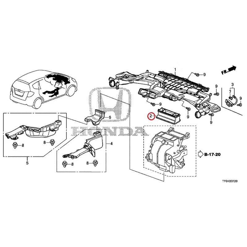 [NEW] JDM HONDA FIT GE8 2012 Duct GENUINE OEM - Image 3