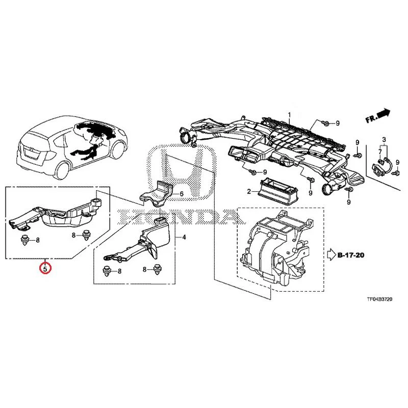 [NEW] JDM HONDA FIT GE8 2012 Duct GENUINE OEM - Image 5