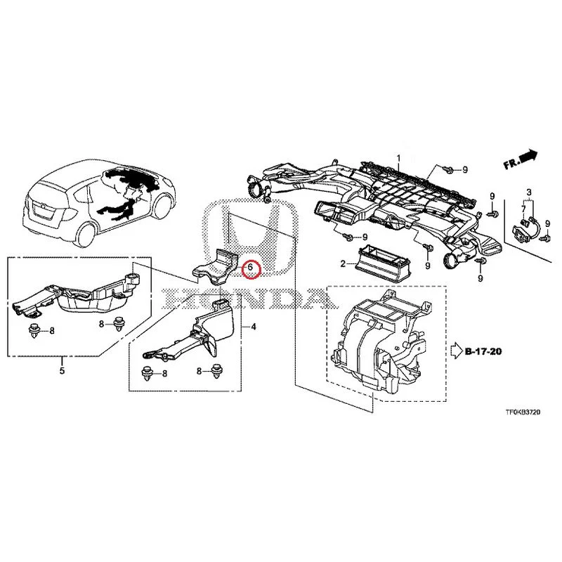 [NEW] JDM HONDA FIT GE8 2012 Duct GENUINE OEM - Image 6