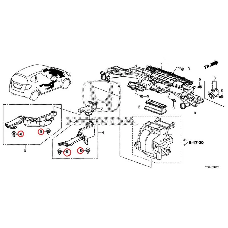 [NEW] JDM HONDA FIT GE8 2012 Duct GENUINE OEM - Image 7