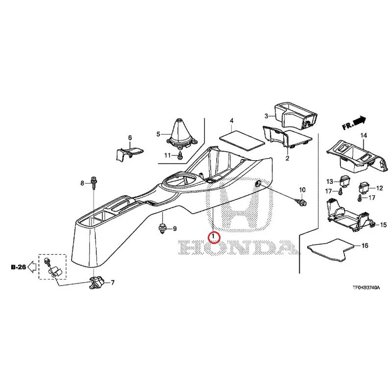 [NEW] JDM HONDA FIT GE8 2012 Console (1) GENUINE OEM - Image 2