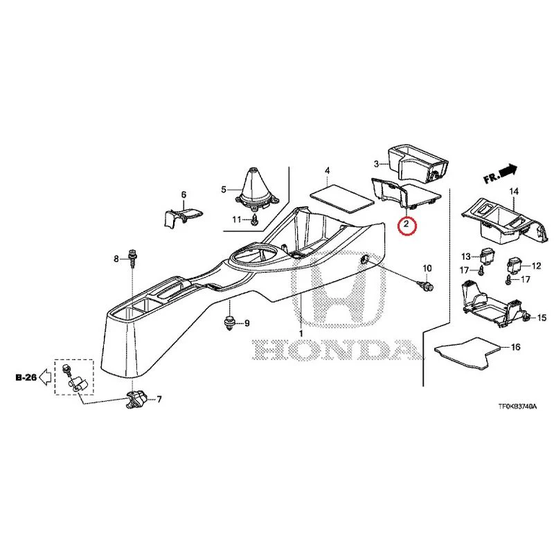 [NEW] JDM HONDA FIT GE8 2012 Console (1) GENUINE OEM - Image 3