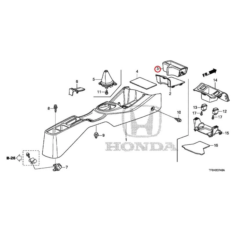 [NEW] JDM HONDA FIT GE8 2012 Console (1) GENUINE OEM - Image 4