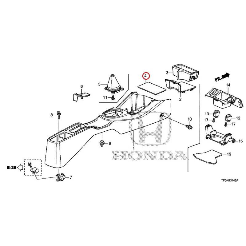 [NEW] JDM HONDA FIT GE8 2012 Console (1) GENUINE OEM - Image 5