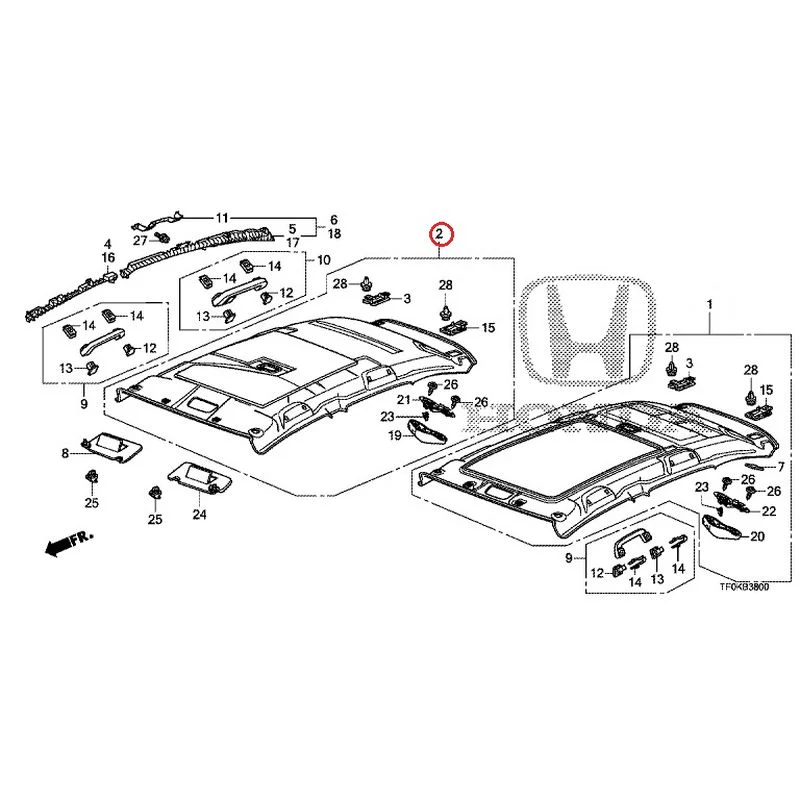 [NEW] JDM HONDA FIT GE8 2012 Roof Lining GENUINE OEM - Image 2