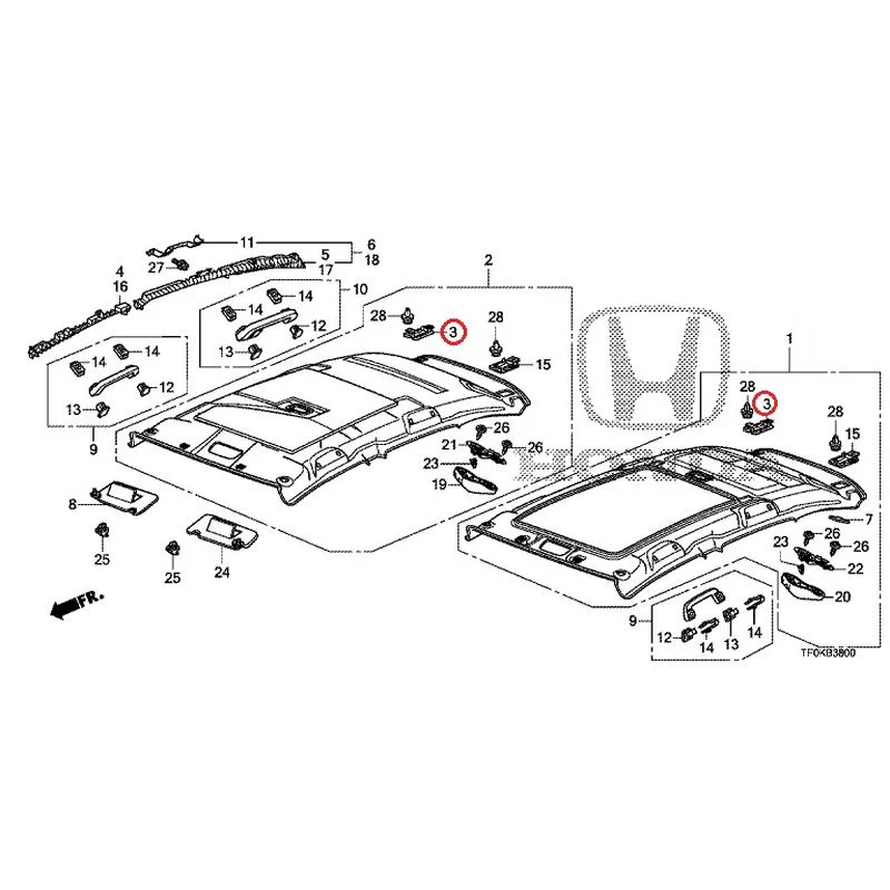 [NEW] JDM HONDA FIT GE8 2012 Roof Lining GENUINE OEM - Image 3