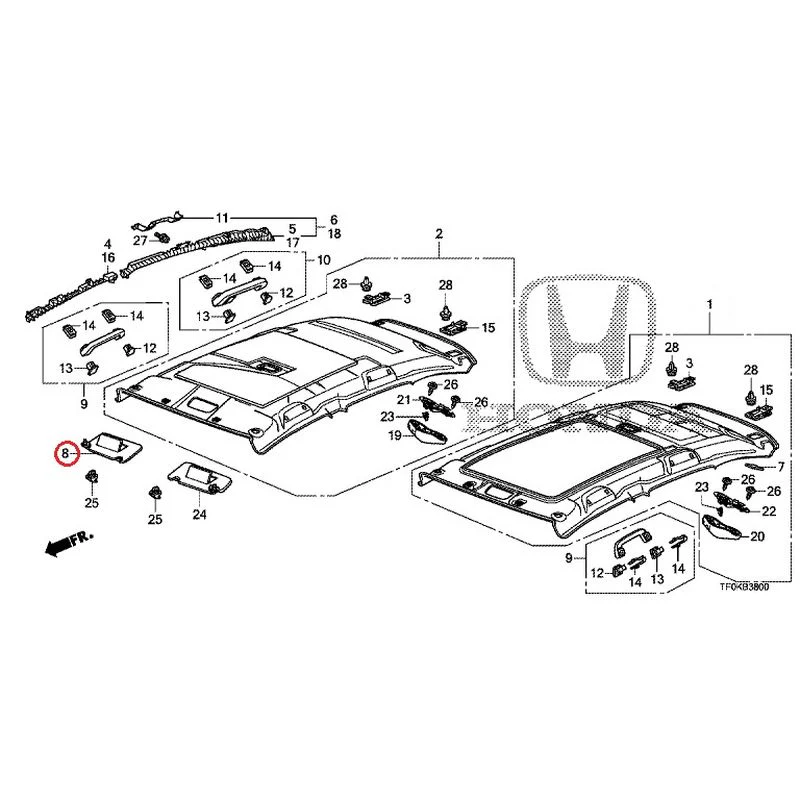 [NEW] JDM HONDA FIT GE8 2012 Roof Lining GENUINE OEM - Image 7