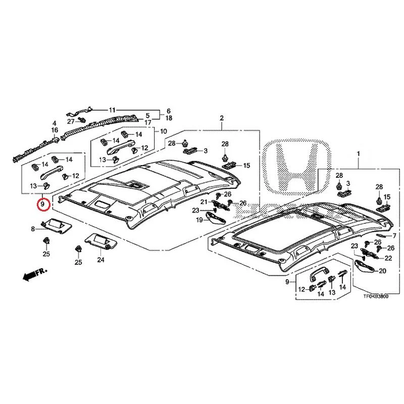 [NEW] JDM HONDA FIT GE8 2012 Roof Lining GENUINE OEM - Image 8