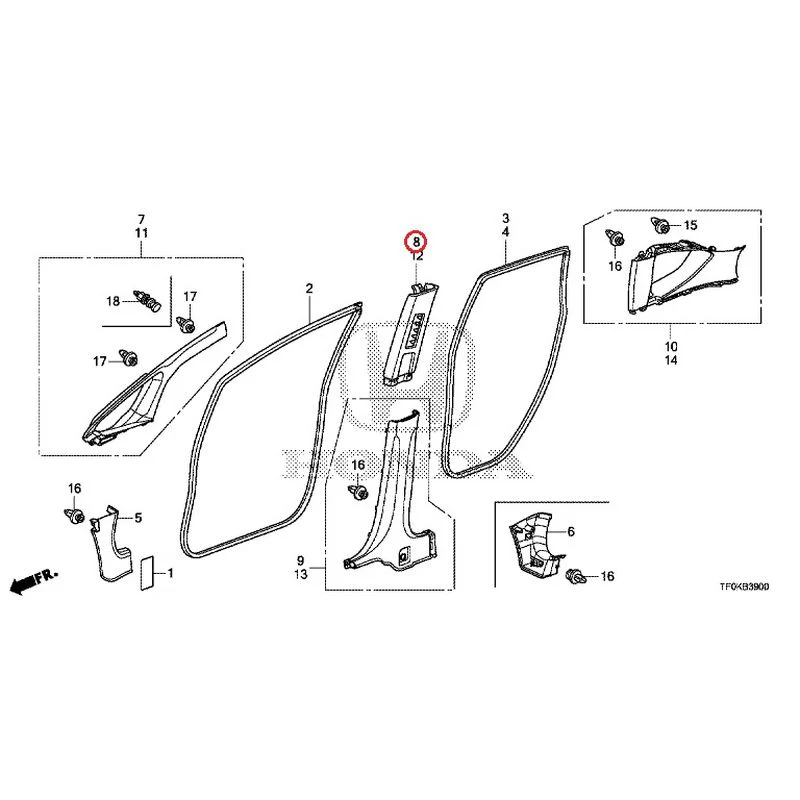 [NEW] JDM HONDA FIT GE8 2012 Pillar Garnish GENUINE OEM - Image 10