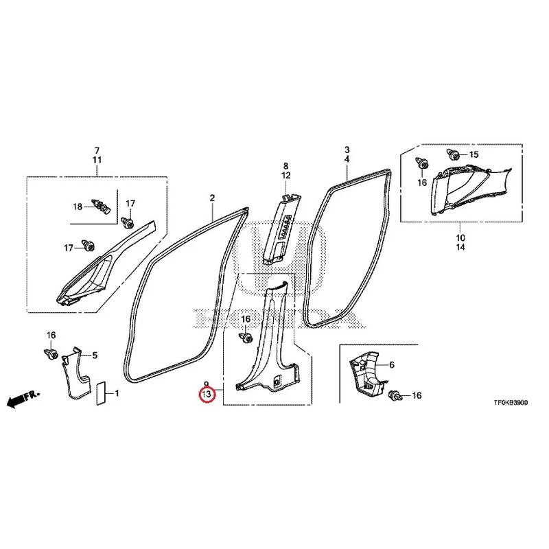 [NEW] JDM HONDA FIT GE8 2012 Pillar Garnish GENUINE OEM - Image 17