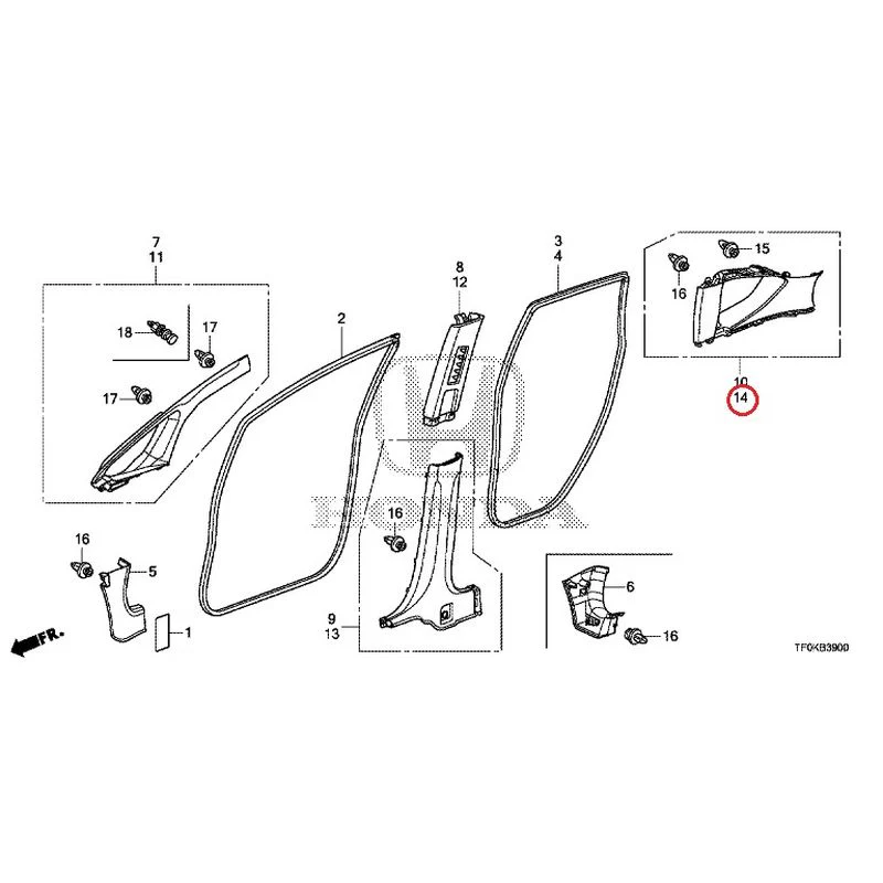 [NEW] JDM HONDA FIT GE8 2012 Pillar Garnish GENUINE OEM - Image 18