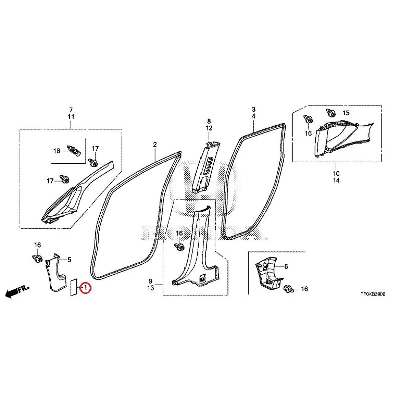 [NEW] JDM HONDA FIT GE8 2012 Pillar Garnish GENUINE OEM - Image 2