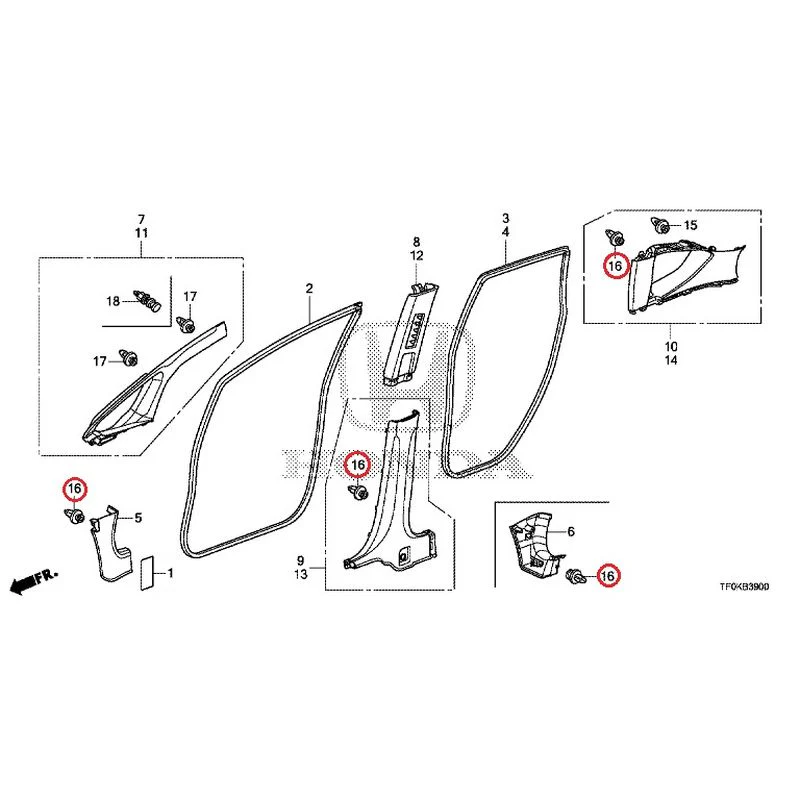 [NEW] JDM HONDA FIT GE8 2012 Pillar Garnish GENUINE OEM - Image 21