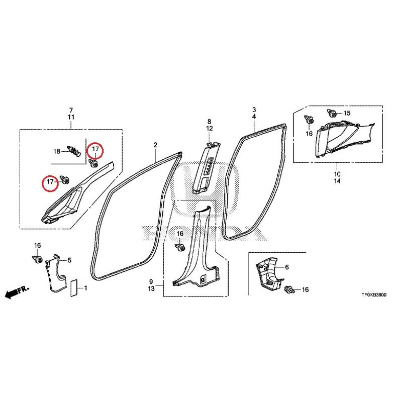 [NEW] JDM HONDA FIT GE8 2012 Pillar Garnish GENUINE OEM - Image 22