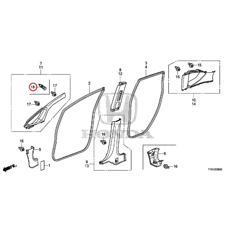 [NEW] JDM HONDA FIT GE8 2012 Pillar Garnish GENUINE OEM - Image 23