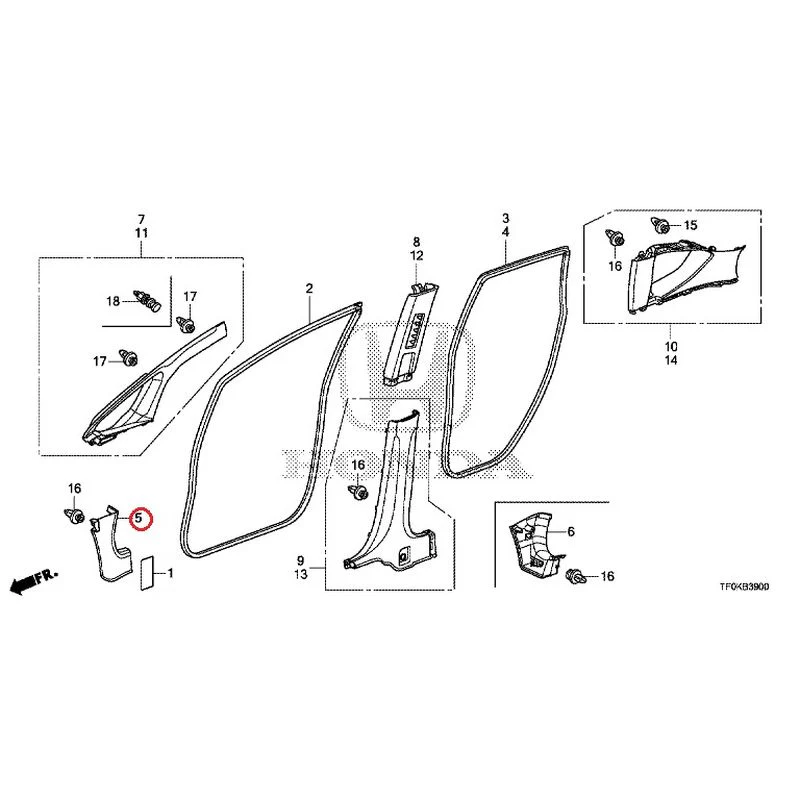 [NEW] JDM HONDA FIT GE8 2012 Pillar Garnish GENUINE OEM - Image 6