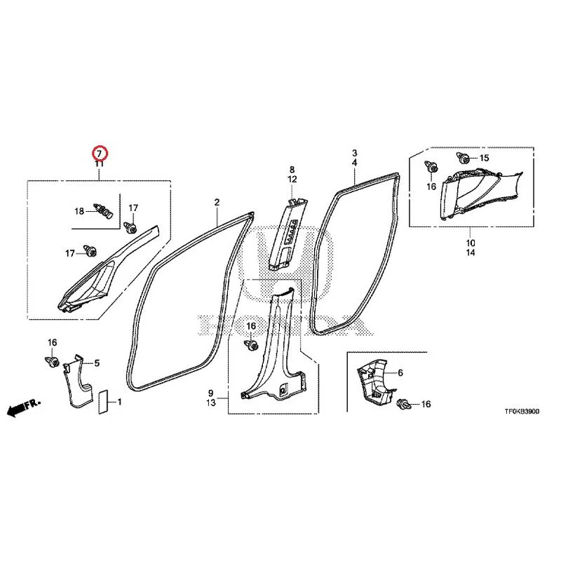 [NEW] JDM HONDA FIT GE8 2012 Pillar Garnish GENUINE OEM - Image 9