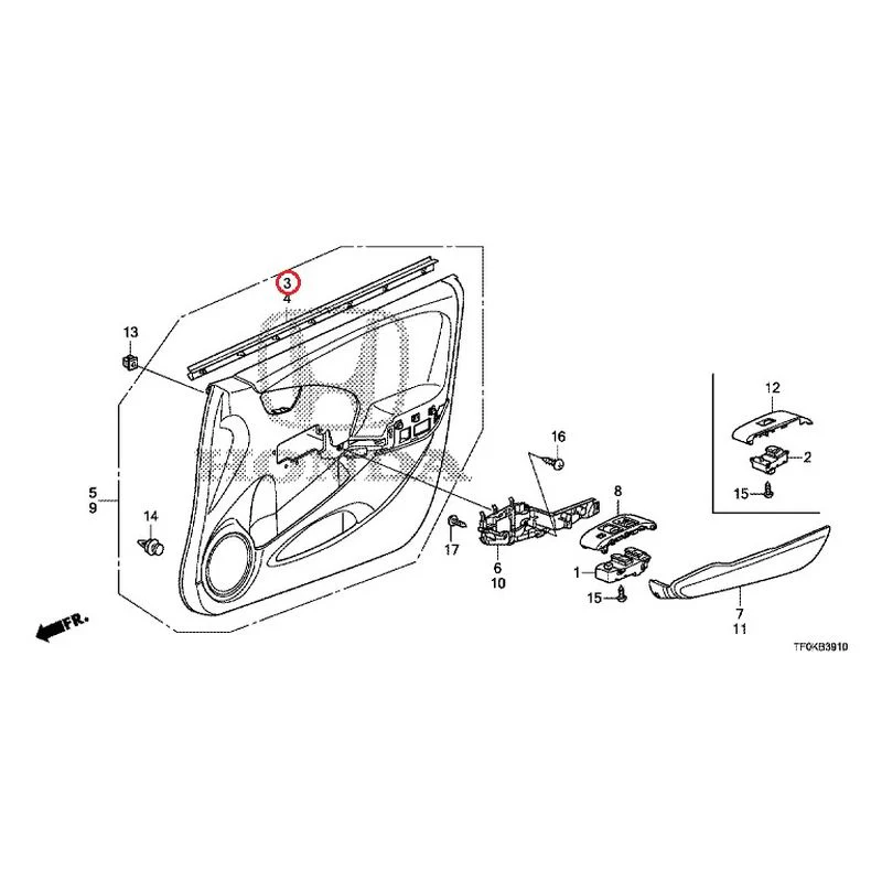 [NEW] JDM HONDA FIT GE8 2012 Front Door Lining GENUINE OEM - Image 4