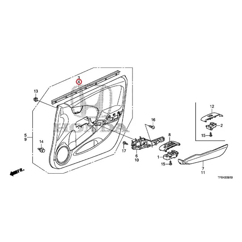[NEW] JDM HONDA FIT GE8 2012 Front Door Lining GENUINE OEM - Image 5