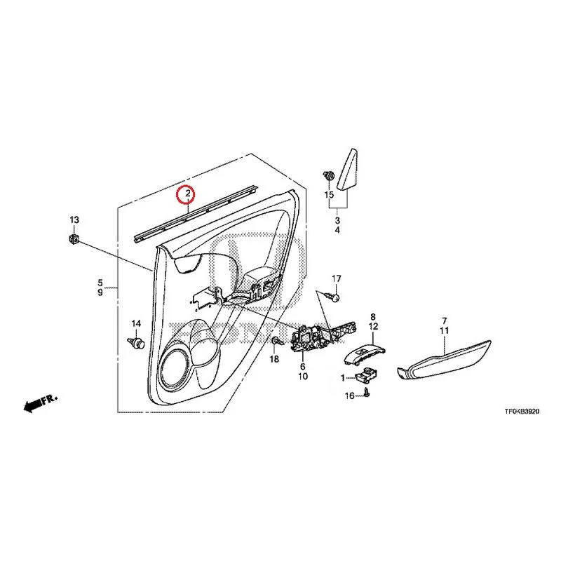 [NEW] JDM HONDA FIT GE8 2012 Rear Door Lining GENUINE OEM - Image 3