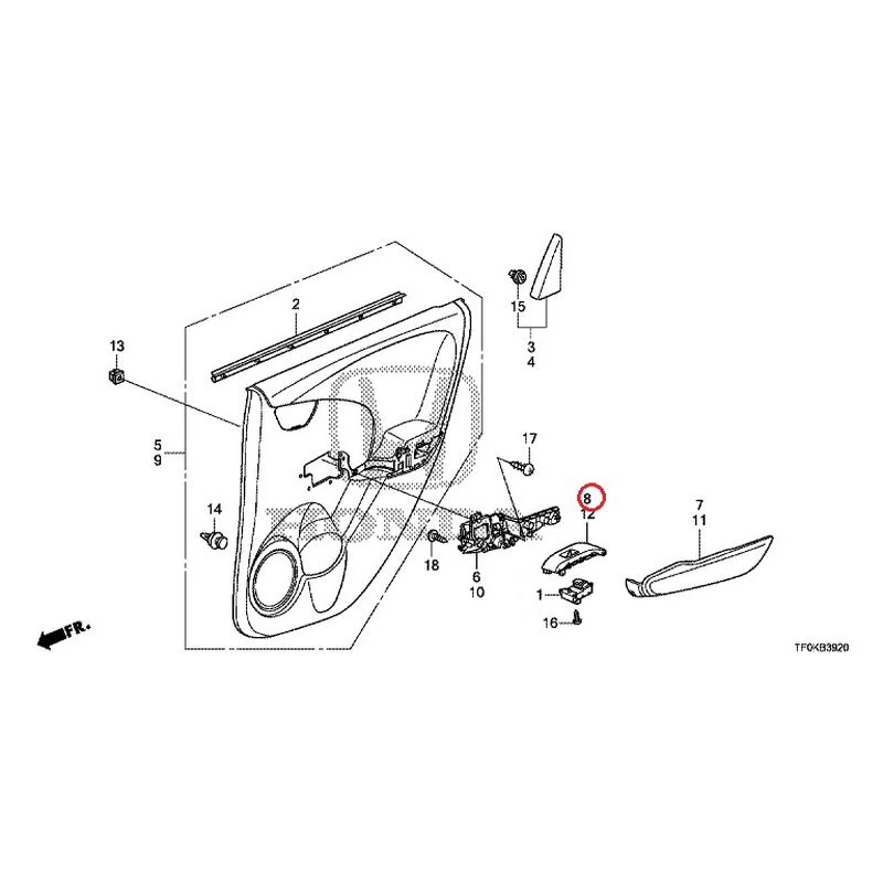 [NEW] JDM HONDA FIT GE8 2012 Rear Door Lining GENUINE OEM - Image 9