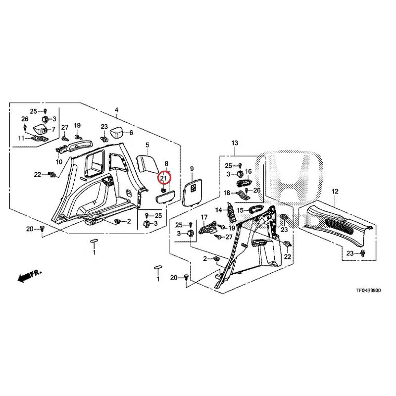 [NEW] JDM HONDA FIT GE8 2012 Side Lining GENUINE OEM - Image 13