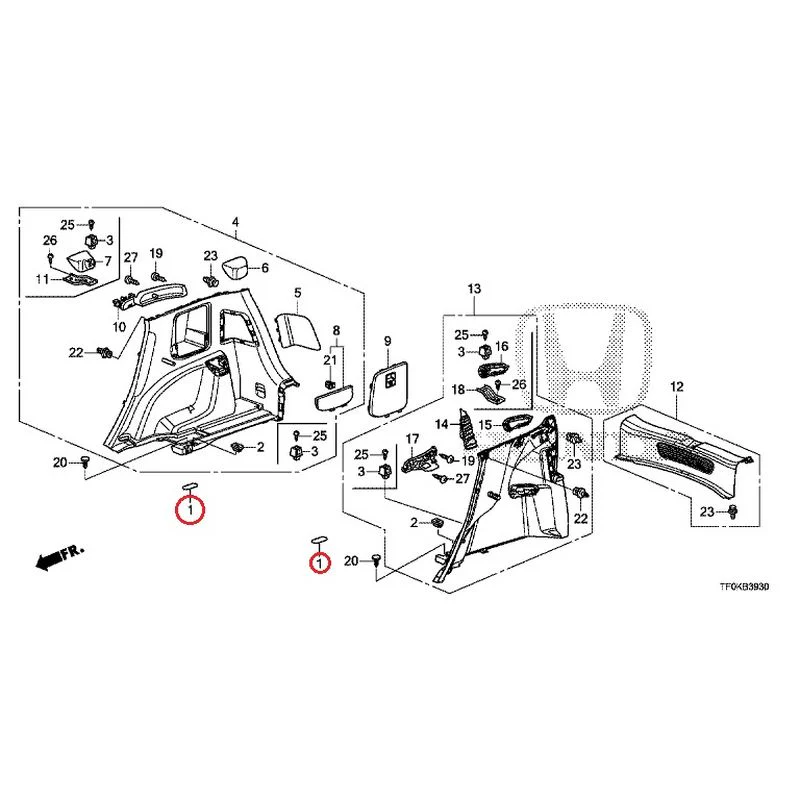 [NEW] JDM HONDA FIT GE8 2012 Side Lining GENUINE OEM - Image 2