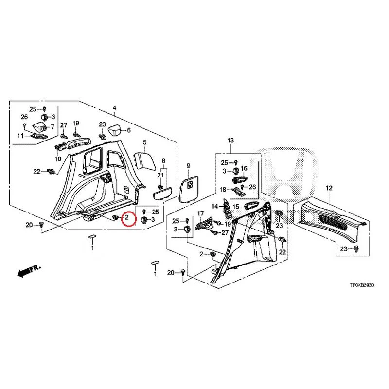 [NEW] JDM HONDA FIT GE8 2012 Side Lining GENUINE OEM - Image 3