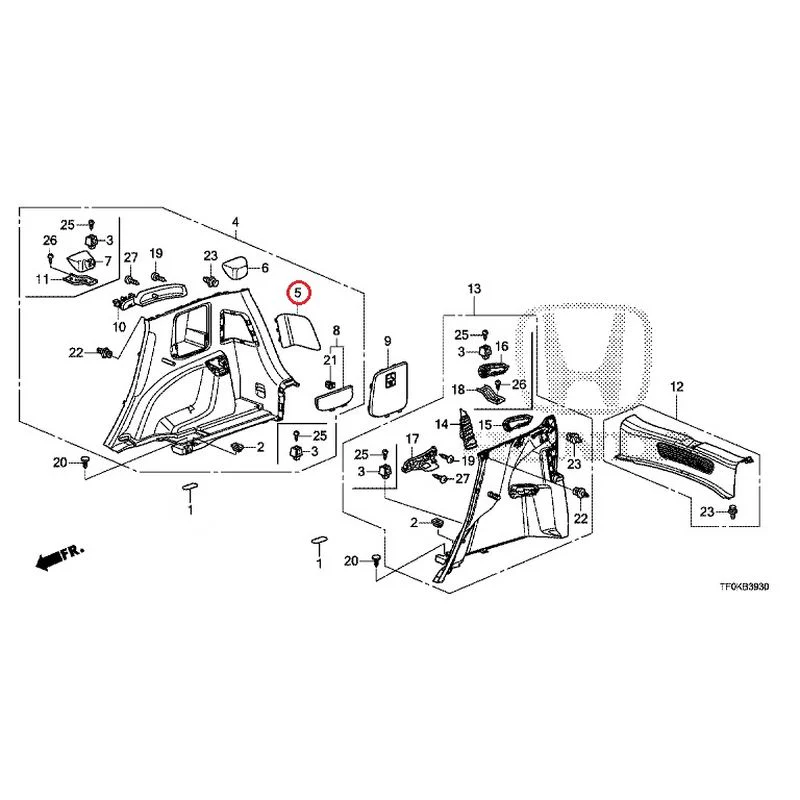 [NEW] JDM HONDA FIT GE8 2012 Side Lining GENUINE OEM - Image 5