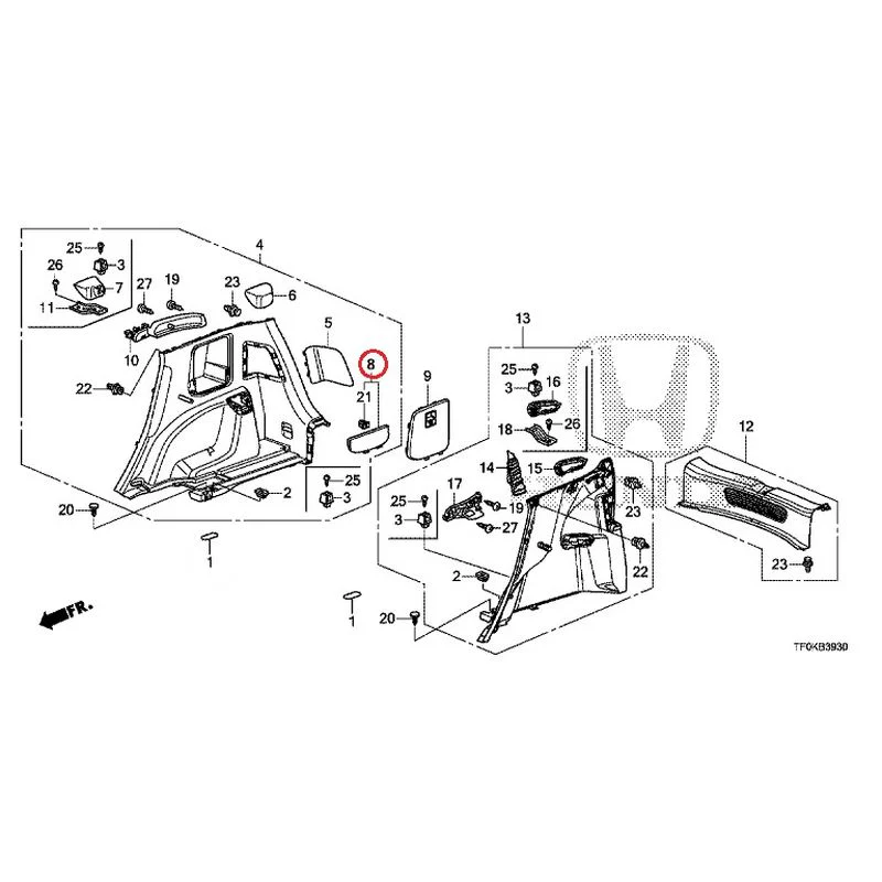 [NEW] JDM HONDA FIT GE8 2012 Side Lining GENUINE OEM - Image 7