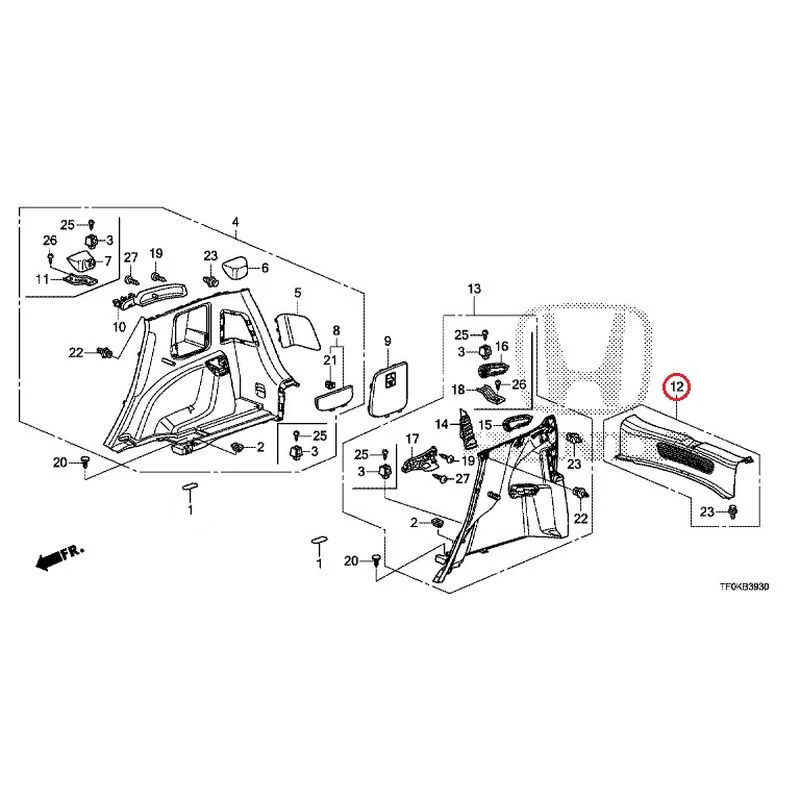 [NEW] JDM HONDA FIT GE8 2012 Side Lining GENUINE OEM - Image 8