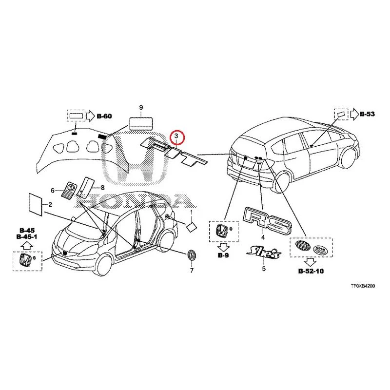 [NEW] JDM HONDA FIT GE8 2012 Emblem/Caution Label GENUINE OEM - Image 4