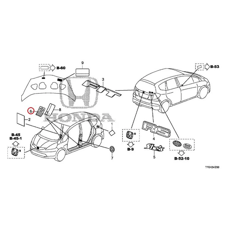[NEW] JDM HONDA FIT GE8 2012 Emblem/Caution Label GENUINE OEM - Image 6