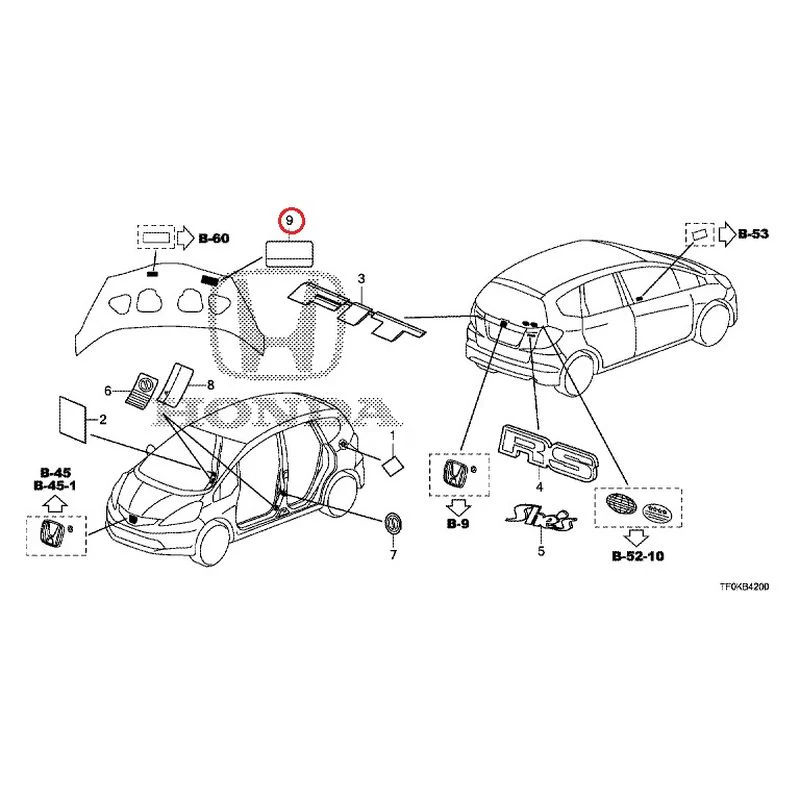 [NEW] JDM HONDA FIT GE8 2012 Emblem/Caution Label GENUINE OEM - Image 8