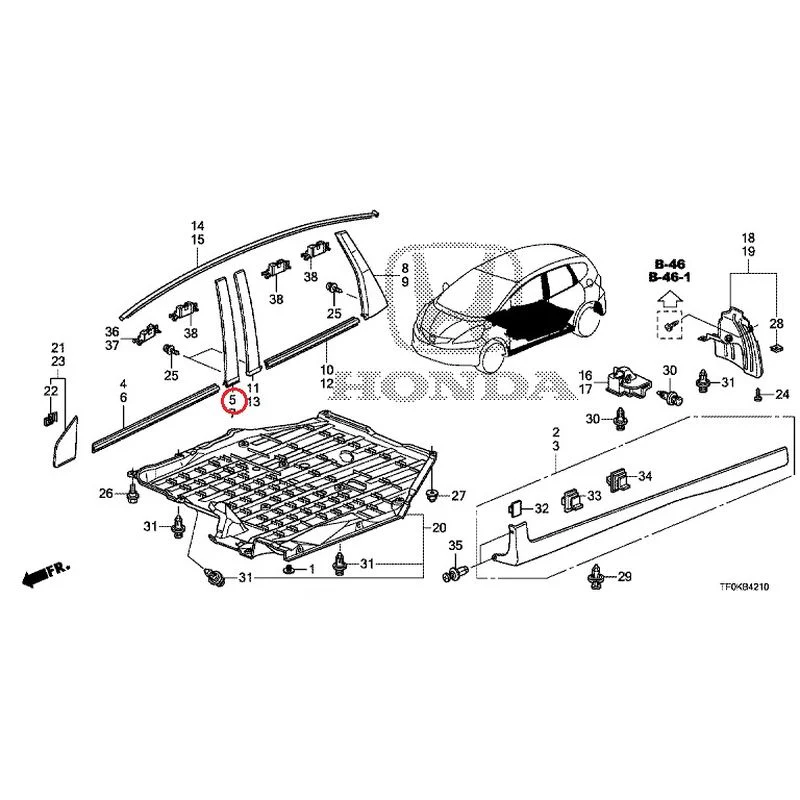 [NEW] JDM HONDA FIT GE8 2012 Molding/Side Sill Garnish GENUINE OEM - Image 15