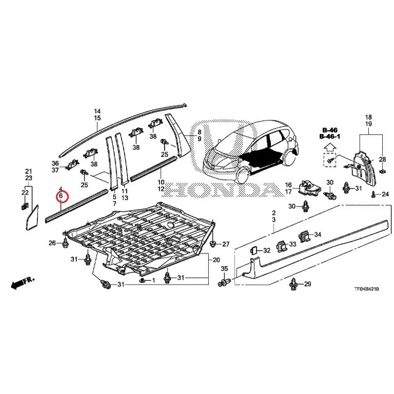 [NEW] JDM HONDA FIT GE8 2012 Molding/Side Sill Garnish GENUINE OEM - Image 16