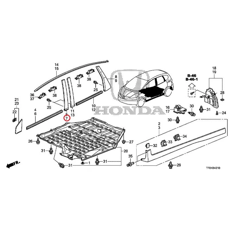 [NEW] JDM HONDA FIT GE8 2012 Molding/Side Sill Garnish GENUINE OEM - Image 17